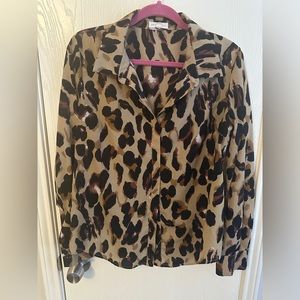 Leopard print button up